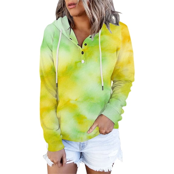 Bovemsi Womens Sweatshirts Tie Dye Patterned Oversized Sportswear Long Sleeved Shirt Pullover With Pockets Fall Fashion Outfits 2025 Clothes