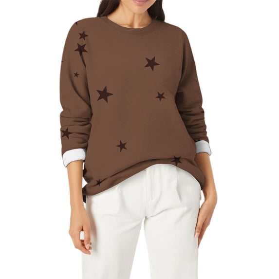 Bovemsi Womens Sweatshirts Women's Casual Cute Printed Long Sleeve Top Fall Fashion Outfits 2025 Clothes