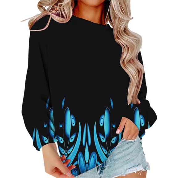 Bovemsi Womens Sweatshirts Women's Fashion Spring Autumn Casual Long Sleeve Graphic Sweatshirts