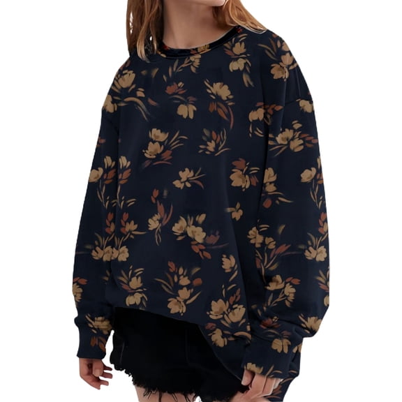 Bovemsi Womens Sweatshirts Women's Fashion Spring Autumn Casual Long Sleeve Hoodless Sweatshirt Top Fall Fashion Outfits 2025 Clothes