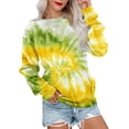 thumbnail image 1 of Bovemsi Womens Sweatshirts Women's Tie Dye Pattern Plus Size Fashion Tops Long Sleeved Fall Fashion Outfits 2025 Clothes, 1 of 5