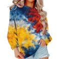 thumbnail image 1 of Bovemsi Womens Sweatshirts Women's Tie Dye Pattern Plus Size Fashion Tops Long Sleeved Fall Fashion Outfits 2025 Clothes, 1 of 9