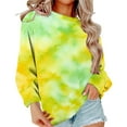 thumbnail image 1 of Bovemsi Womens Sweatshirts Women's Tie Dye Pattern Plus Size Fashion Tops Long Sleeved Fall Fashion Outfits 2025 Clothes, 1 of 9