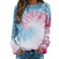 thumbnail image 1 of Bovemsi Womens Sweatshirts Women's Tie Dye Patterned Sweatshirt Round Neck Oversized Novel Interesting Fall Fashion Outfits 2025 Clothes, 1 of 9