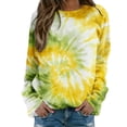 thumbnail image 1 of Bovemsi Womens Sweatshirts Women's Tie Dye Patterned Sweatshirt Round Neck Oversized Novel Interesting Fall Fashion Outfits 2025 Clothes, 1 of 9