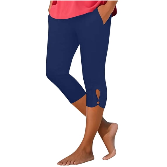 Bovemsi Yoga Pants For Women Leggings 2025 Summer Plus Size High Waisted Soft Casual Workout With Pockets Capri Leggings,S