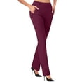 thumbnail image 1 of Bovemsi Yoga Pants For Women Stretchy Straight Dress With Pockets Tall Petite Regular Office Work Business High Waisted Leggings, 1 of 7