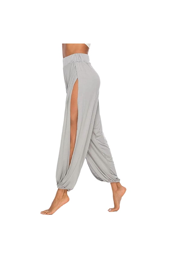 Yoga Pants Women Solid Color Split High Stretch Exercise Running Leisure High Waisted Leggings