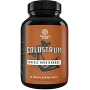 Bovine Colostrum Capsules with Immunoglobulin G - Colostrum Supplement and Muscle Builder for Gut Health Joint Support Immune Health Bone Strength and Brain Support Probiotic Supplement - 60 Count