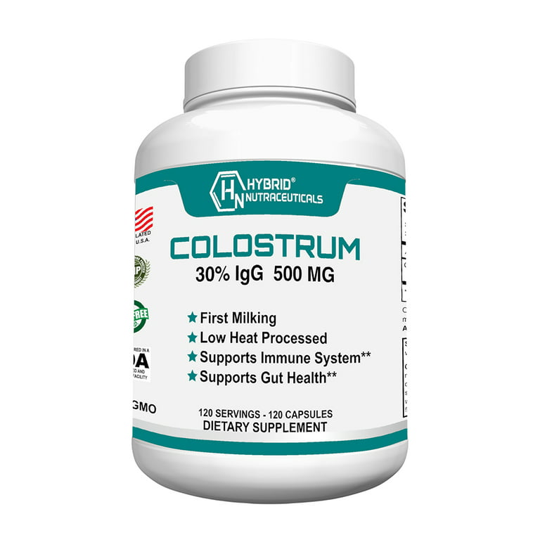 Colostrum 1,000mg (Non-GMO) 30% IgG Immunoglobulins - Immune System  Support, Gut Health & Respiratory Health Supplement - Low Heat Processed  Bovine