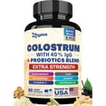 thumbnail image 1 of Zoyava Bovine Colostrum Supplement Capsules 5250 MG, Grass Fed Cow Colostrum with 40% IgG 500MG, Probiotics 50MG, Elderberry 2000MG, L-Glutamine 200MG, Astragalus 2000MG Vitamin C, Ginger, Zinc, 1 of 8