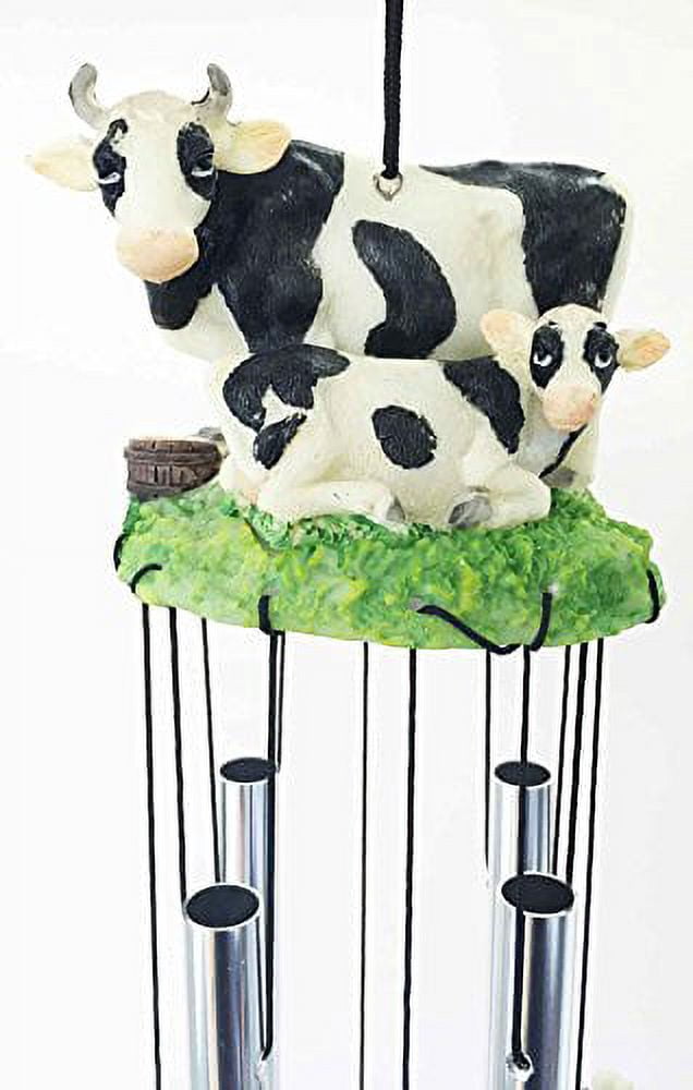 Bovine Milk Cow and Calf Family Resonant Relaxing Wind Chime Garden Patio