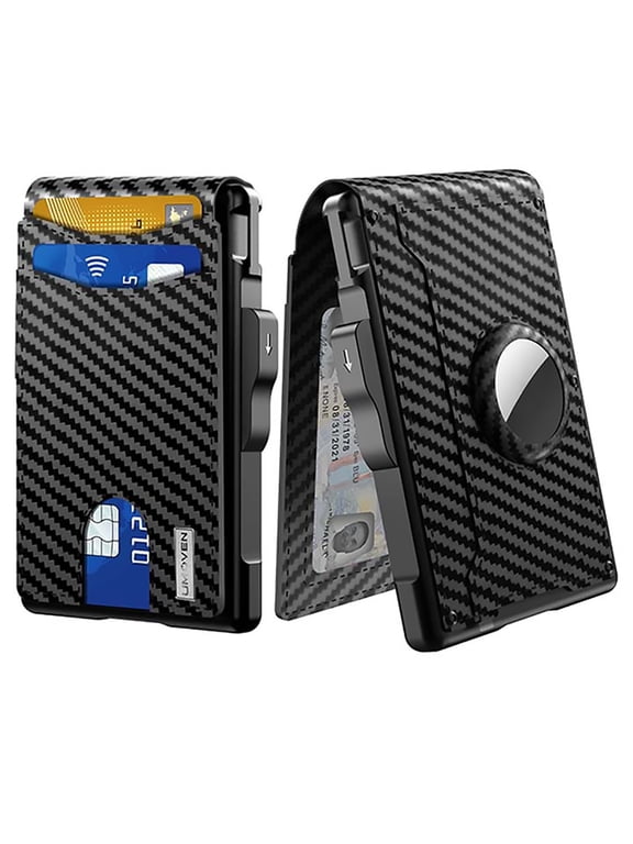 Boviras Wallet for Men, Large-Capacity Card and Money Wallet, for Front Pocket Compact Metal Credit Card Holder Birthday Gifts