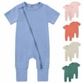 thumbnail image 1 of Bovxnpu Baby Boys' Bodysuits Lightweight Short Sleeve Baby Zipper Closure Everyday Wear Bodysuit Summer Outfits, 1 of 10
