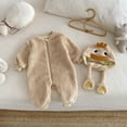 thumbnail image 1 of Bovxnpu Baby Boys' Bodysuits Long Sleeve Fleece Lined Infant Bodysuit With Zipper Warm Winter Clothing Summer Outfits, 1 of 7