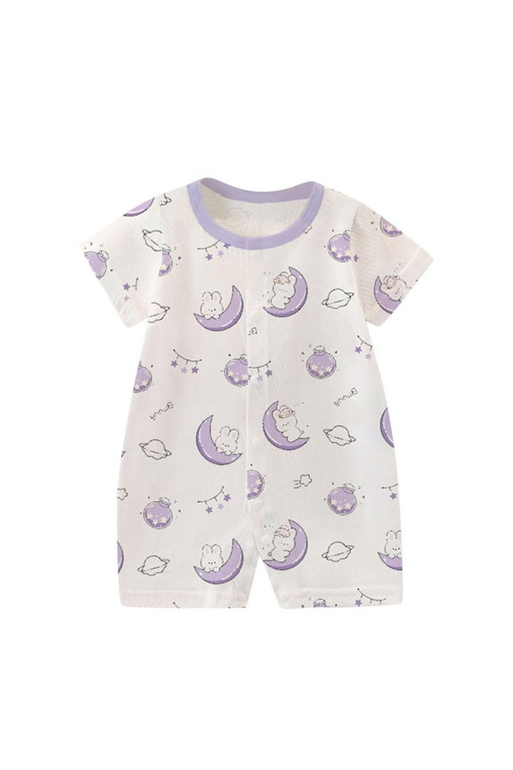 Baby Girl Bodysuit, Infant Baby Cotton Bodysuits, Children's Sleeveless Jumpsuit Baby Summer Breathable And Comfortable Bag Fart 9 Months