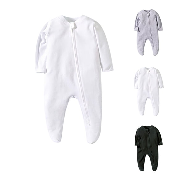 Bovxnpu Baby Girl Bodysuit, Infant Baby Cotton Bodysuits, Solid Color Baby Crawling Suit Long Jumpsuit Baby Summer Jumpsuit Newborn Pajamas 3-6 Months