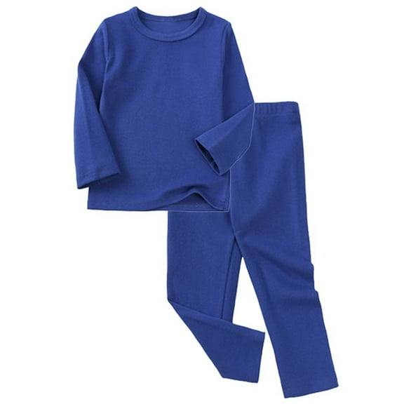 Bovxnpu Boys Girls 2 Piece Pajamas Set, Toddler Cotton Sleepwear Thermal Underwear Set for Kids Winter Clothes Set