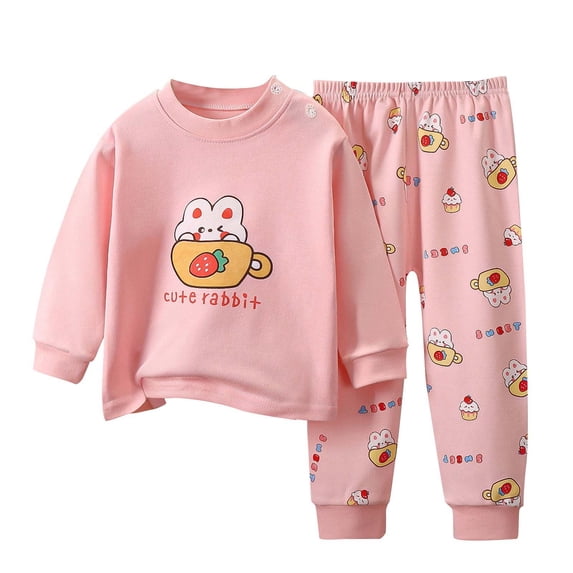 Bovxnpu Boys Girls Outfits Set 2 Piece Loungewear Set, Boys Long Sleeve Shirt and Pants Set for Toddlers Girls Fall Clothes Home Clothes 1-2 Years