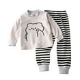 thumbnail image 1 of Bovxnpu Boys Girls Outfits Set 2 Piece Loungewear Set, Boys Long Sleeve Shirt and Pants Set for Toddlers Girls Fall Clothes Home Clothes 1 Year, 1 of 3