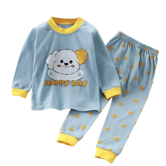 Bovxnpu Boys Girls Outfits Set 2 Piece Loungewear Set, Boys Long Sleeve Shirt and Pants Set for Toddlers Girls Fall Clothes Home Clothes 4 Years