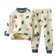 thumbnail image 1 of Bovxnpu Boys Girls Outfits Set 2 Piece Loungewear Set, Boys Long Sleeve Shirt and Pants Set for Toddlers Girls Fall Clothes Home Clothes 5-6 Years, 1 of 3