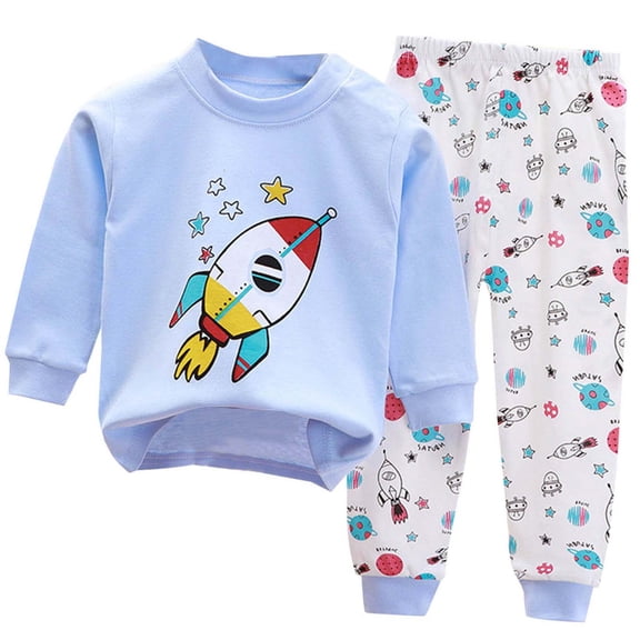 Bovxnpu Boys Girls Outfits Set 2 Piece Loungewear Set, Boys Long Sleeve Shirt and Pants Set for Toddlers Girls Fall Clothes Home Clothes 60-72 Months