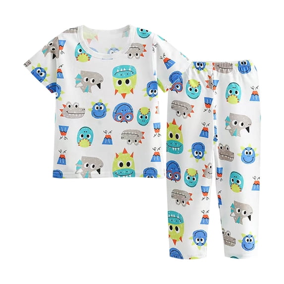 Bovxnpu Boys Girls Outfits Set 2 Piece Loungewear Set, Boys Short Sleeve T-Shirt and Pants Set