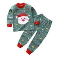 thumbnail image 1 of Bovxnpu Boys Girls Outfits Set 2 Piece Loungewear Set, Girls Long Sleeve Shirt and Pants Set for Toddlers Girls Fall Clothes Home Clothes Christmas Day 9 Months, 1 of 3