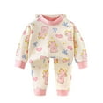 thumbnail image 1 of Bovxnpu Boys Girls Outfits Set 2 Piece Loungewear Set, Girls Long Sleeve Shirt and Pants Set for Toddlers Girls Fall Clothes Pajama Set Home Clothes 3 Months, 1 of 3