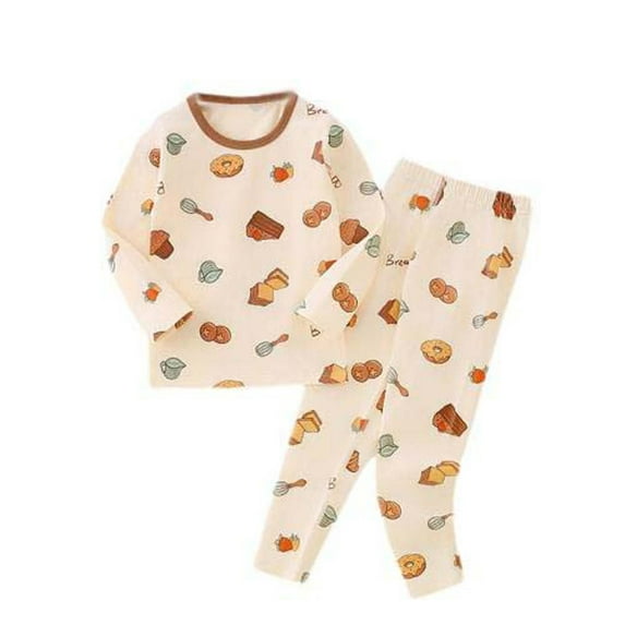 Bovxnpu Boys Girls Outfits Set 2 Piece Loungewear Set, Girls Long Sleeve Shirt and Pants Set for Toddlers Girls Fall Clothes Pajama Set Home Clothes 5 Years