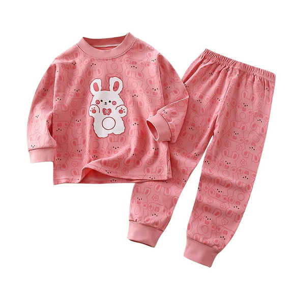 Bovxnpu Boys Girls Outfits Set 2 Piece Loungewear Set, Girls Long Sleeve Shirt and Pants Set for Toddlers Girls Fall Clothes Home Clothes 2 Years