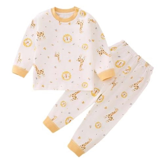 Bovxnpu Boys Girls Outfits Set 2 Piece Loungewear Set, Girls Long Sleeve Shirt and Pants Set for Toddlers Girls Fall Clothes Home Clothes 2 Years