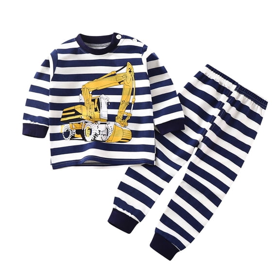 Bovxnpu Boys Girls Outfits Set 2 Piece Loungewear Set, Girls Long Sleeve Shirt and Pants Set for Toddlers Girls Fall Clothes Home Clothes 3 Months