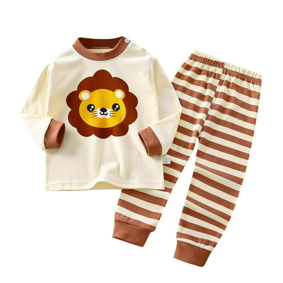 Bovxnpu Boys Girls Outfits Set 2 Piece Loungewear Set, Girls Long Sleeve Shirt and Pants Set for Toddlers Girls Fall Clothes Home Clothes 9 Months