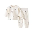thumbnail image 1 of Bovxnpu Boys Girls Outfits Set 2 Piece Loungewear Set, Girls Long Sleeve Shirt and Pants Set for Toddlers Girls Fall Clothes Home Clothes 9 Months, 1 of 3
