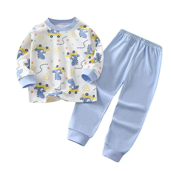 Bovxnpu Boys Girls Outfits Set 2 Piece Loungewear Set, Girls Long Sleeve Shirt and Pants Set for Toddlers Girls Fall Clothes Home Clothes 9 Months