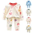 thumbnail image 1 of Bovxnpu Boys Girls Sleepwear Set Print Fleece Warm Long Sleeve Top and Pants Homewear Outfits, 1 of 8