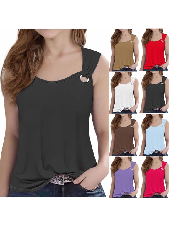 Boys Girls Tank Tops Undershirt Sleeveless T Shirts Girls' Casual Solid Color Sleeveless Camisole Round Neck
