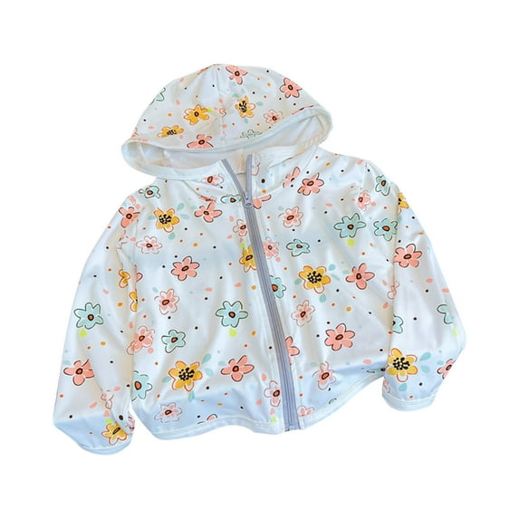 Bovxnpu Boys Girls Tops Lightweight Long Sleeve Zip Up Hoodie Jacket, Girls Graphic Thin Zip-Up Hoodie Sun Protection Jacket Hooded Shirt Pockets Running Outdoor 5-6 Years