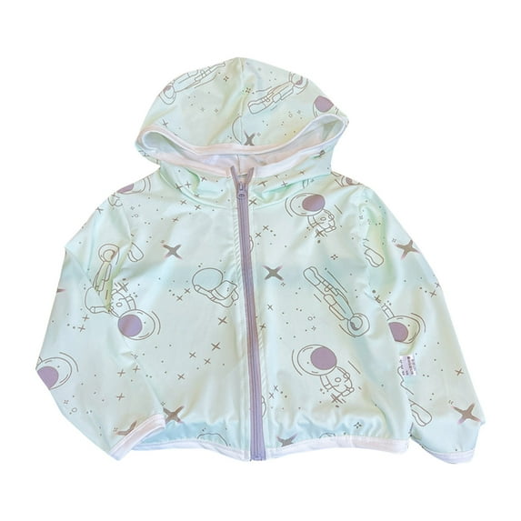 Bovxnpu Boys Girls Tops Lightweight Long Sleeve Zip Up Hoodie Jacket, Girls Graphic Thin Zip-Up Hoodie Sun Protection Jacket Hooded Shirt Pockets Running Outdoor 8-9 Years