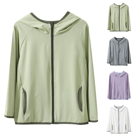 Bovxnpu Boys Girls Tops Lightweight Long Sleeve Zip Up Hoodie Jacket, Girls Thin Zip-Up Hoodie Sun Protection Jacket Hooded Shirt Pockets Running Outdoor 5-6 Years