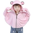 thumbnail image 1 of Bovxnpu Boys Girls Tops Lightweight Long Sleeve Zip Up Hoodie Jacket, Girls Thin Zip-Up Hoodie Sun Protection Jacket Hooded Shirt Pockets Running Outdoor 12-13 Years, 1 of 3
