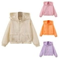 thumbnail image 1 of Bovxnpu Boys Girls Tops Lightweight Long Sleeve Zip Up Hoodie Jacket, Boys Girls Waterproof Hooded Jackets Cotton Lined Rain Jackets 9 Years, 1 of 9