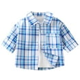 thumbnail image 1 of Bovxnpu Boys Girls Tops Lightweight Short Sleeve Shirt Cardigan Jacket, Boys Short Sleeve Flannel Shirt Casual Button Down Plaid Shirts, 9-10 Years, 1 of 3