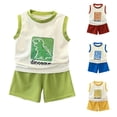 thumbnail image 1 of Bovxnpu Boys' Short Sets Kids Summer Graphic Sleeveless Crew Neck Tank Top + Shorts 2-Piece Sets Summer Outfits, 1 of 5