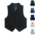 thumbnail image 1 of Bovxnpu Boys Suit Dress Clothes Boy's Formal Suit Vest, Boy's Button Down Jacket Collared Solid Color Waistcoat Western Tops Kids Wedding Outfit 5 Years, 1 of 4