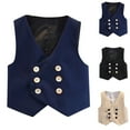 thumbnail image 1 of Bovxnpu Boys Suit Dress Clothes Boy's Formal Suit Vest, Boy's Button Down Jacket V Neck Solid Color Waistcoat Western Tops Kids Wedding Outfit 9 Years, 1 of 4