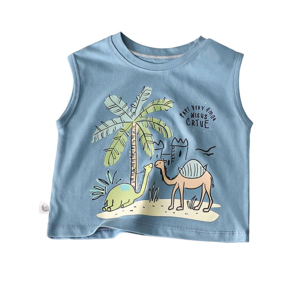 Bovxnpu Boys Tank Tops Undershirts Sleeveless T Shirts Graphic Print Crew Neck Sleeveless Tank Top Boys Summer Tees