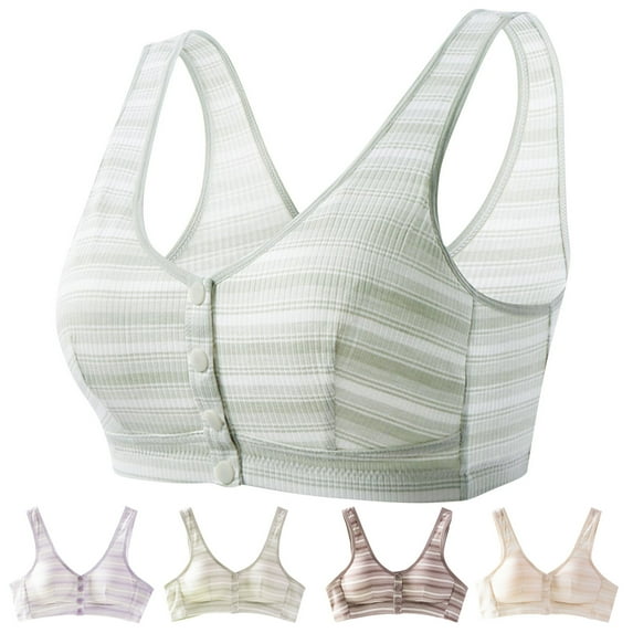 Bovxnpu Bras for Women, Womens Push Up Everyday Bras Seamless Wireless Supportive Breathable Bra Plus Size, Older Women Bras Breathable Front Closure Bra Daily Comfortable Wireless Bras For Women